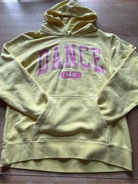 Yellow 'DANCE' Graphic Hoodie Sweatshirt